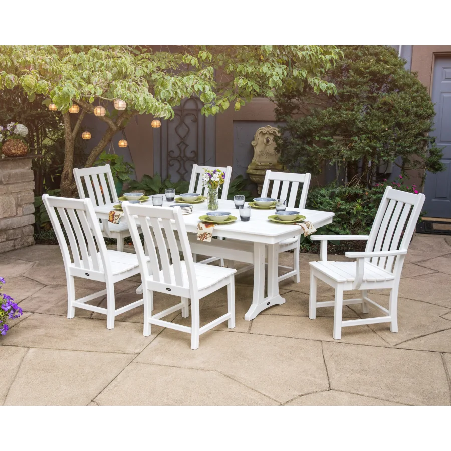 Vineyard 7-Piece Dining Set with Trestle Legs