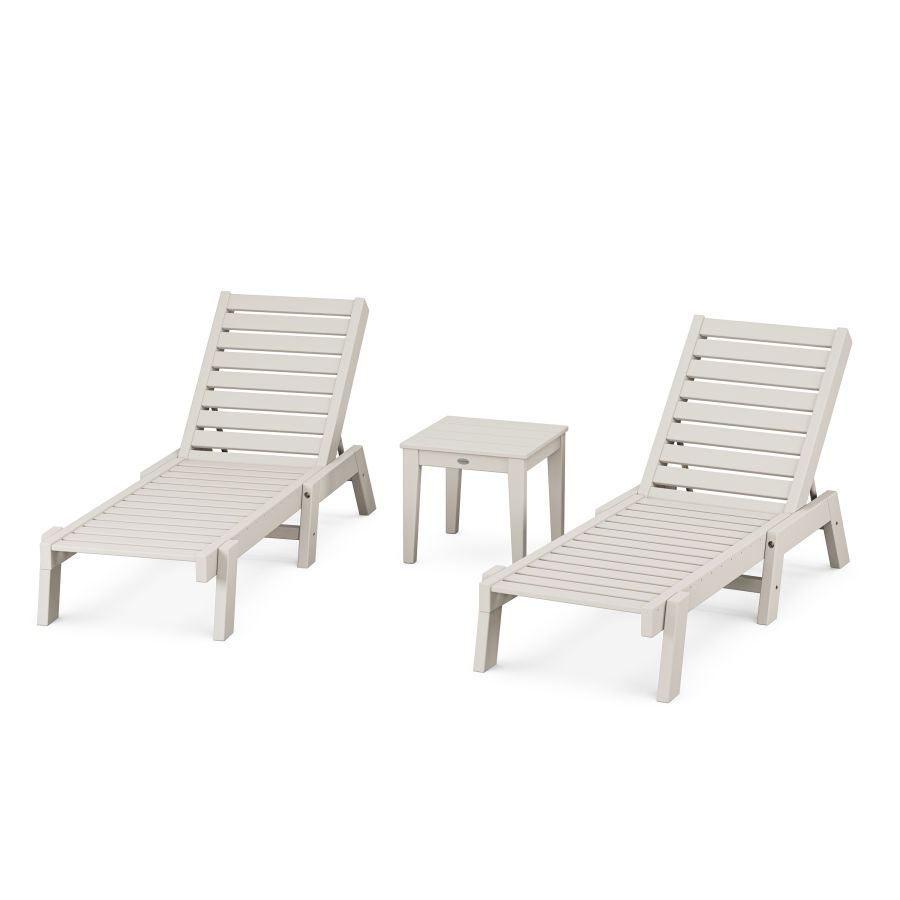 POLYWOOD Captain Chaise 3-Piece Set in Sand