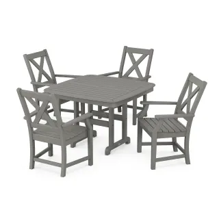 POLYWOOD Braxton 5-Piece Dining Set with Trestle Legs