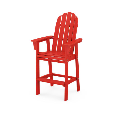 POLYWOOD Vineyard Curveback Adirondack Bar Chair in Sunset Red