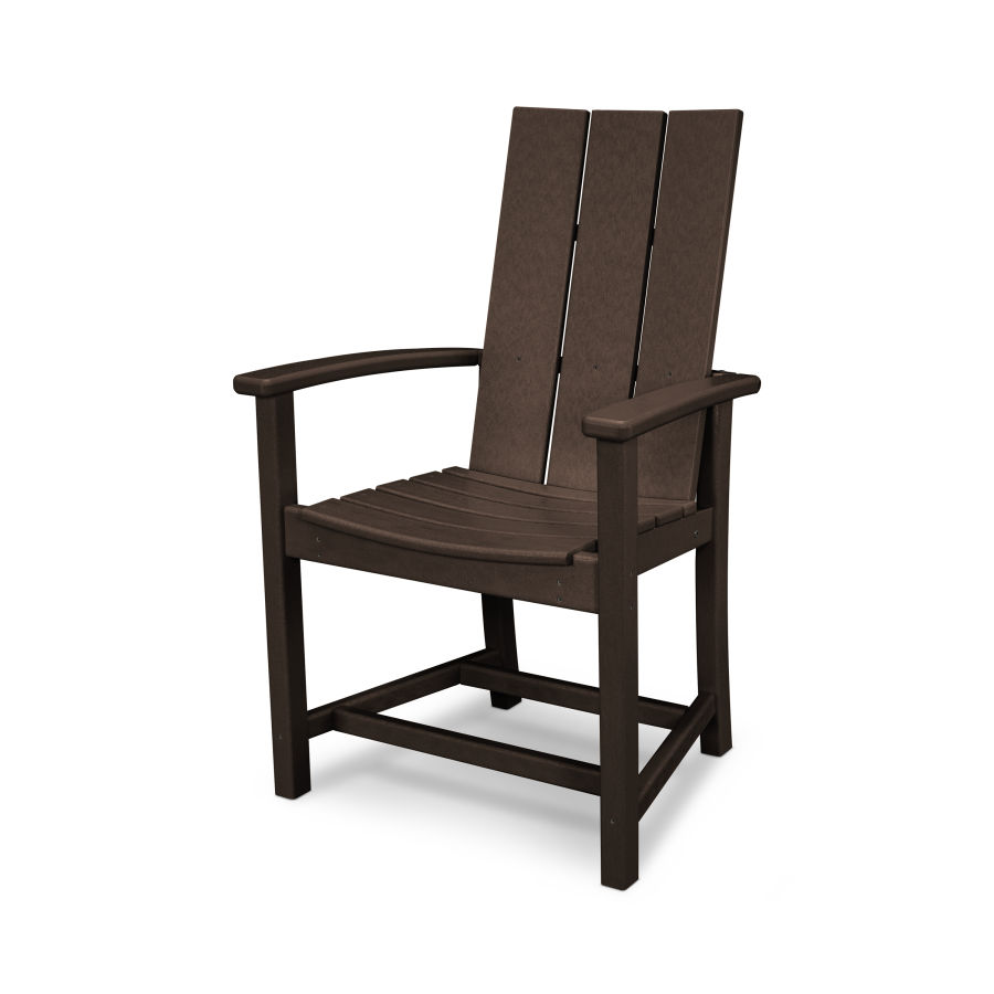 POLYWOOD Modern Upright Adirondack Chair in Mahogany