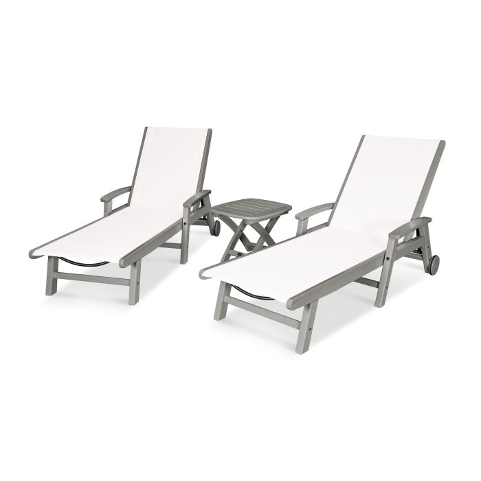 Coastal 3-Piece Wheeled Chaise Set