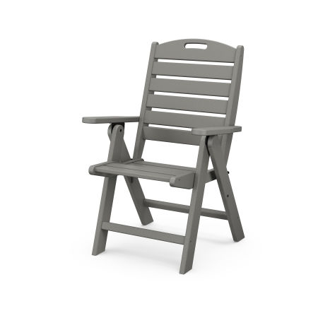 POLYWOOD Nautical Folding Highback Chair in Slate Grey