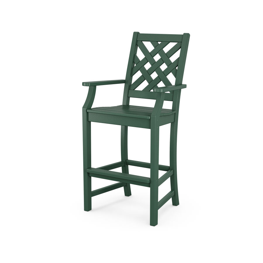 POLYWOOD Wovendale Bar Arm Chair in Green