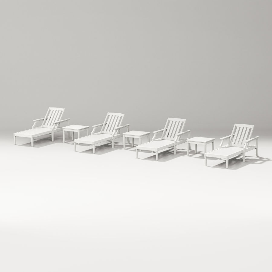 POLYWOOD Estate 7-Piece Chaise Lounge Set in Vintage White