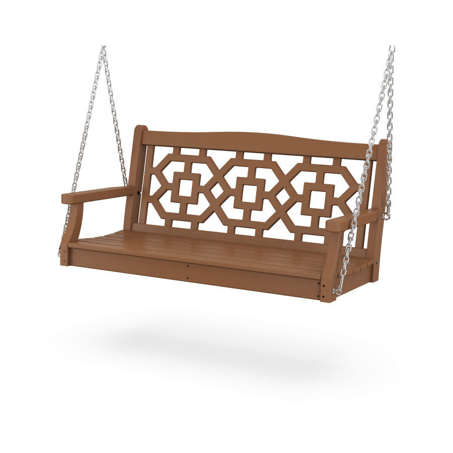 POLYWOOD Chinoiserie 48” Swing in Teak