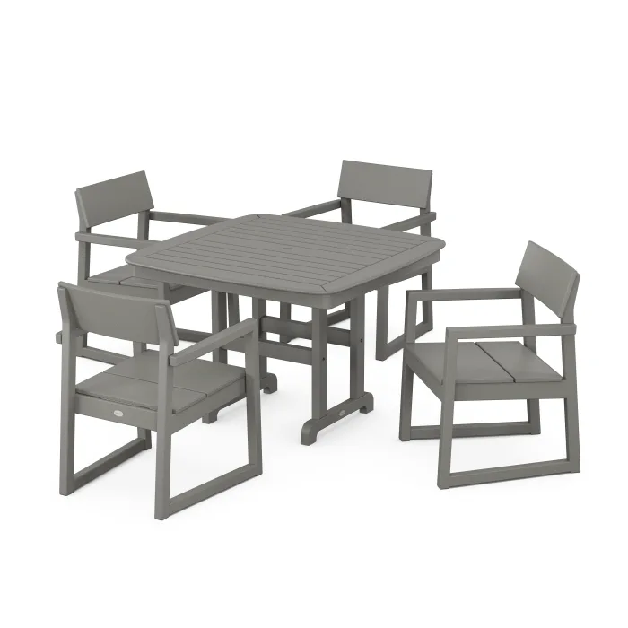 POLYWOOD EDGE 5-Piece Dining Set with Trestle Legs