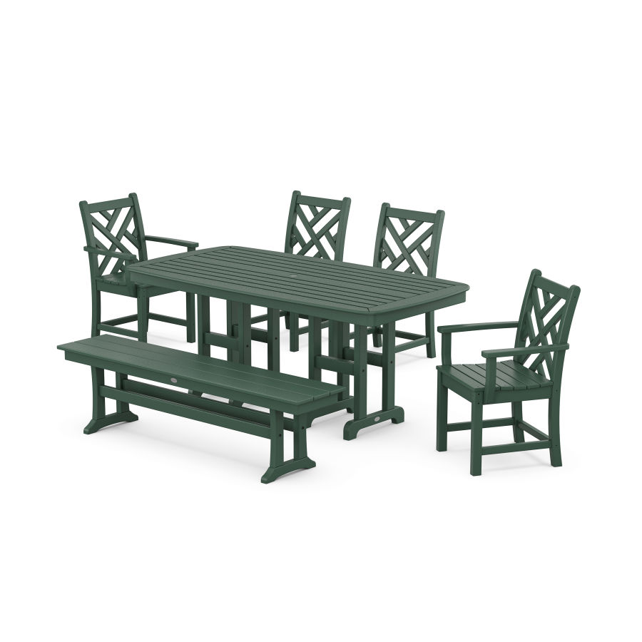 POLYWOOD Chippendale 6-Piece Dining Set in Green