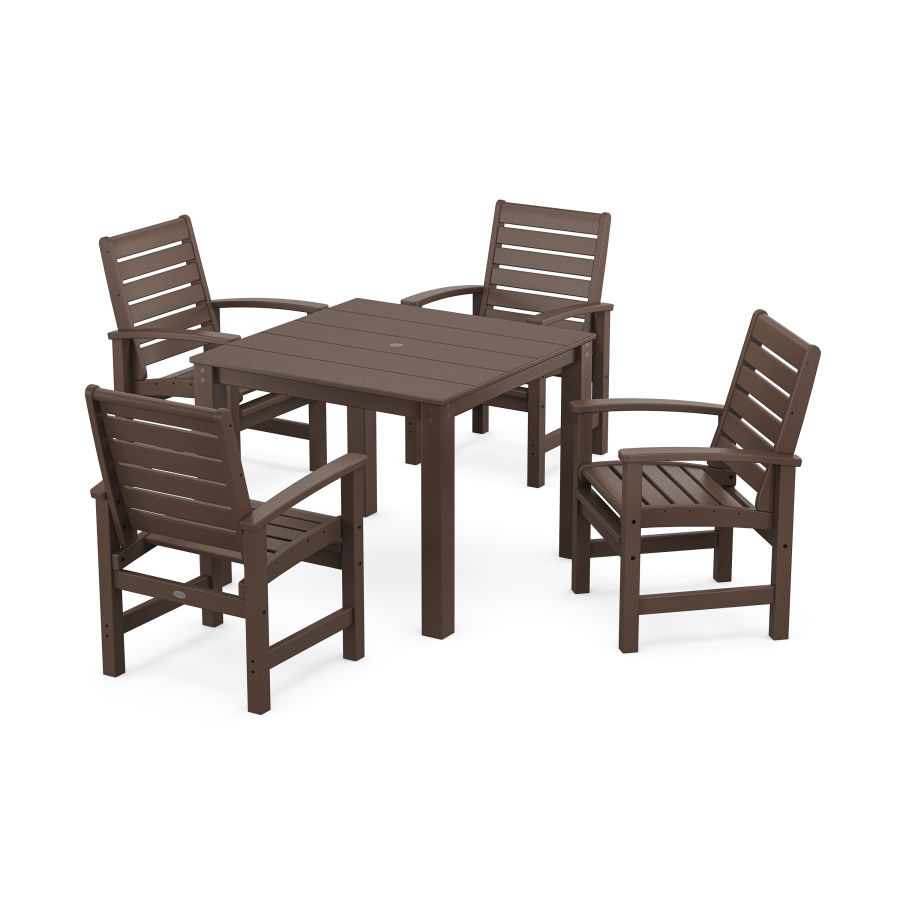 POLYWOOD Signature 5-Piece Parsons Dining Set in Mahogany