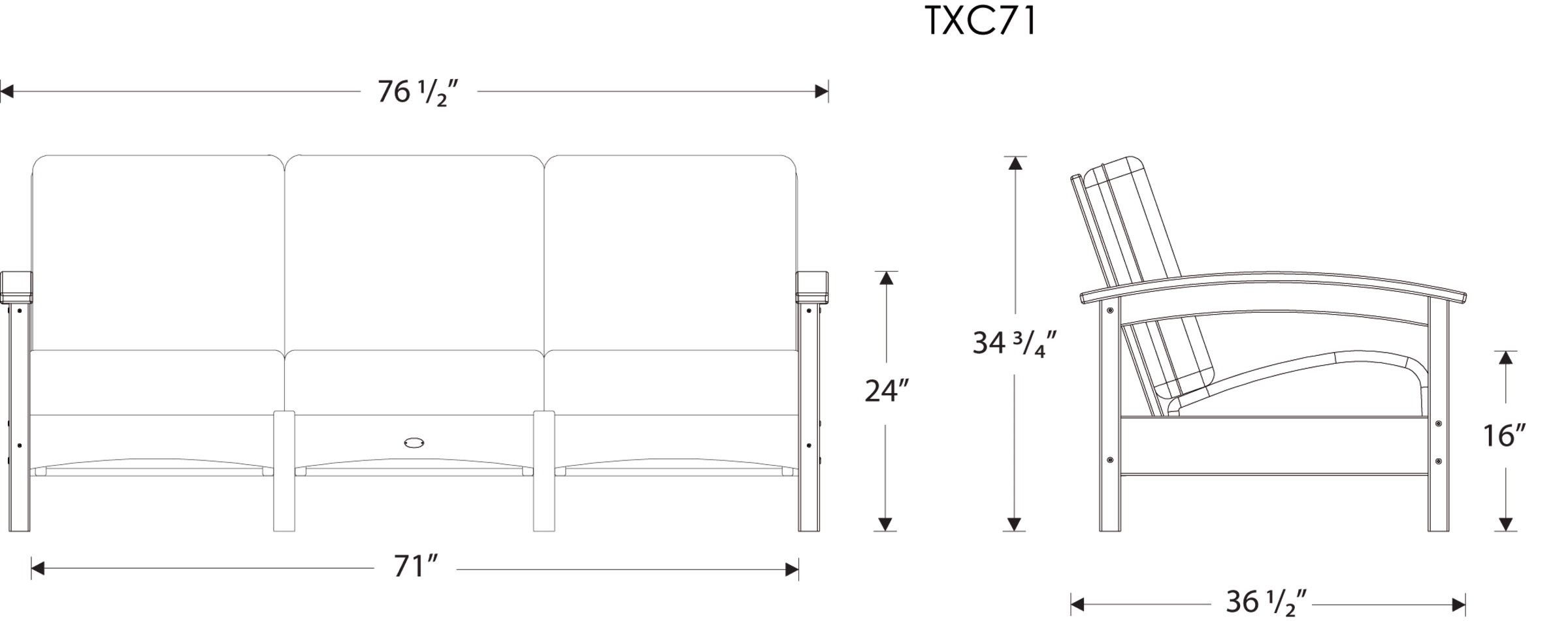 Dimensions for Rockport Club Sofa