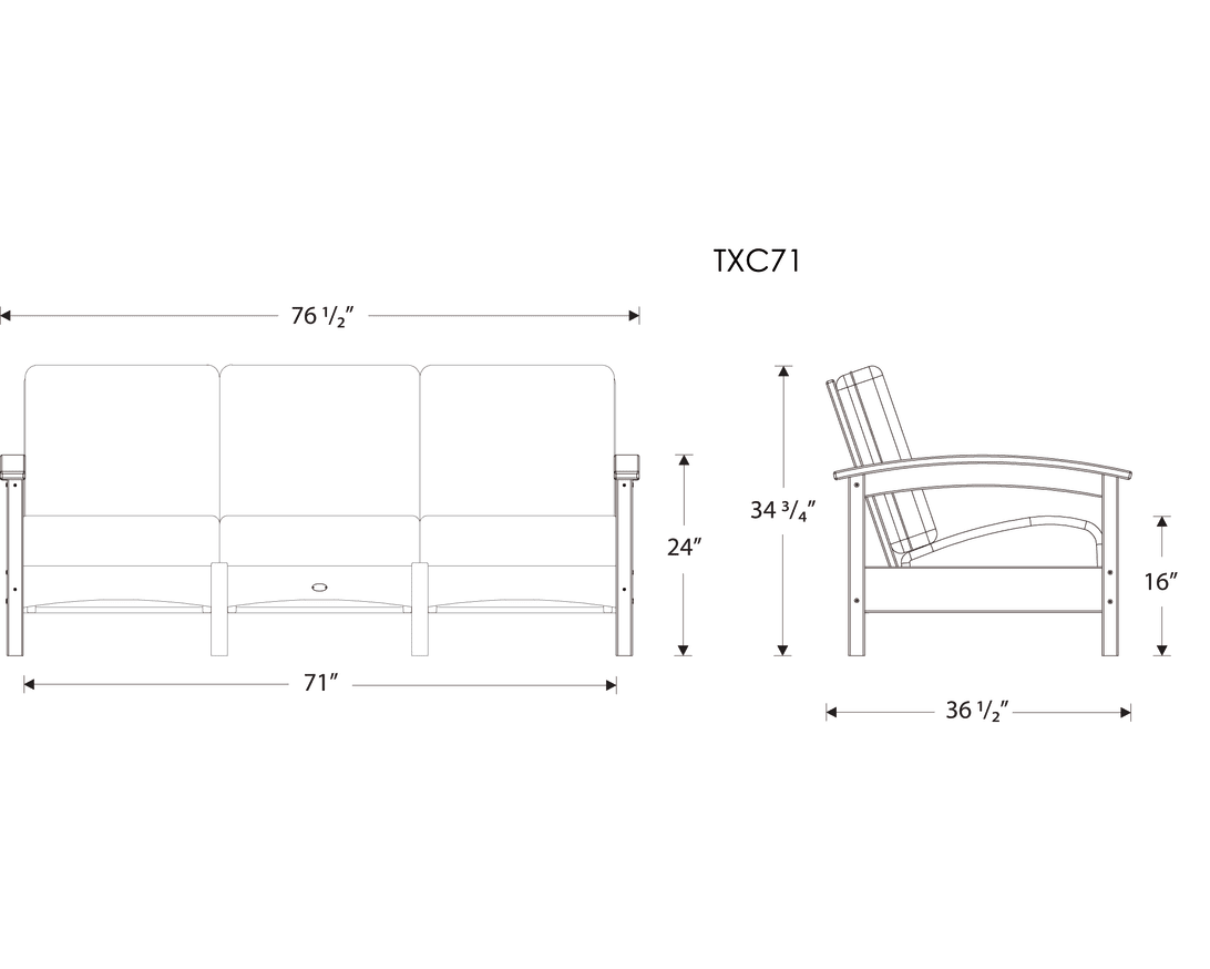 Dimensions for Rockport Club Sofa