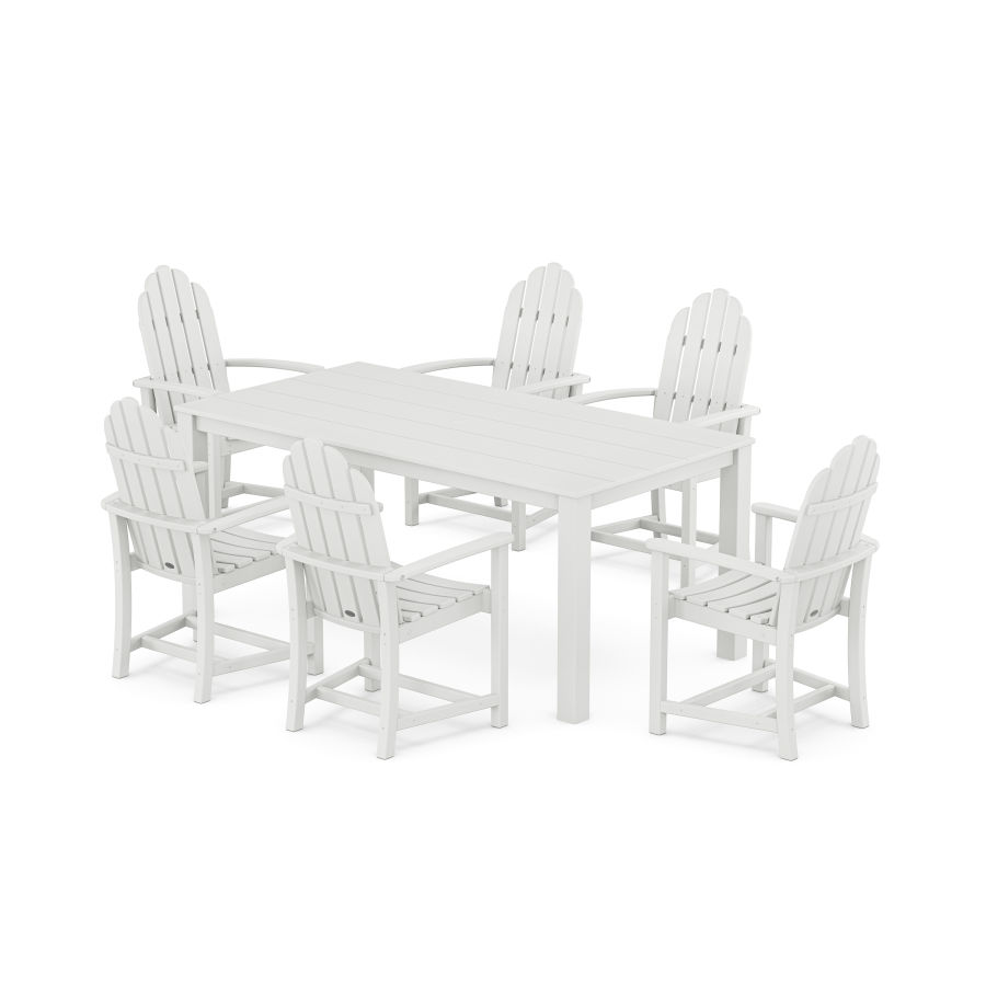 POLYWOOD Classic Adirondack 7-Piece Parsons Dining Set in White