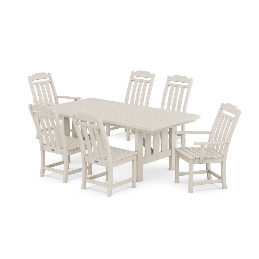 POLYWOOD Country Living 7-Piece Dining Set with Mission Table in Sand