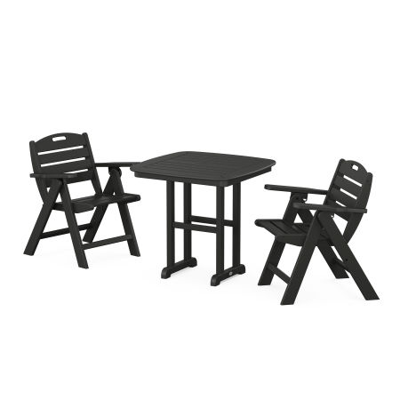 Nautical Lowback 3-Piece Dining Set in Black