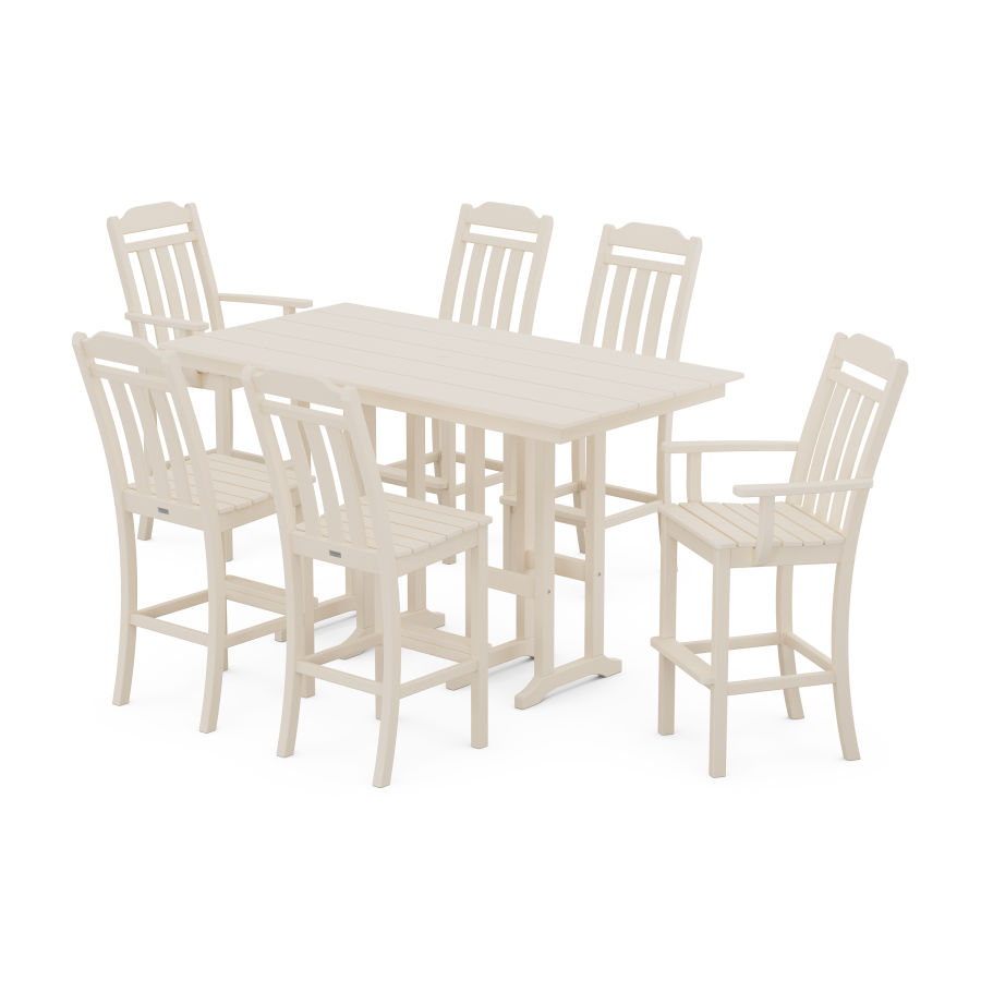 POLYWOOD Country Living 7-Piece Farmhouse Bar Set in Sand