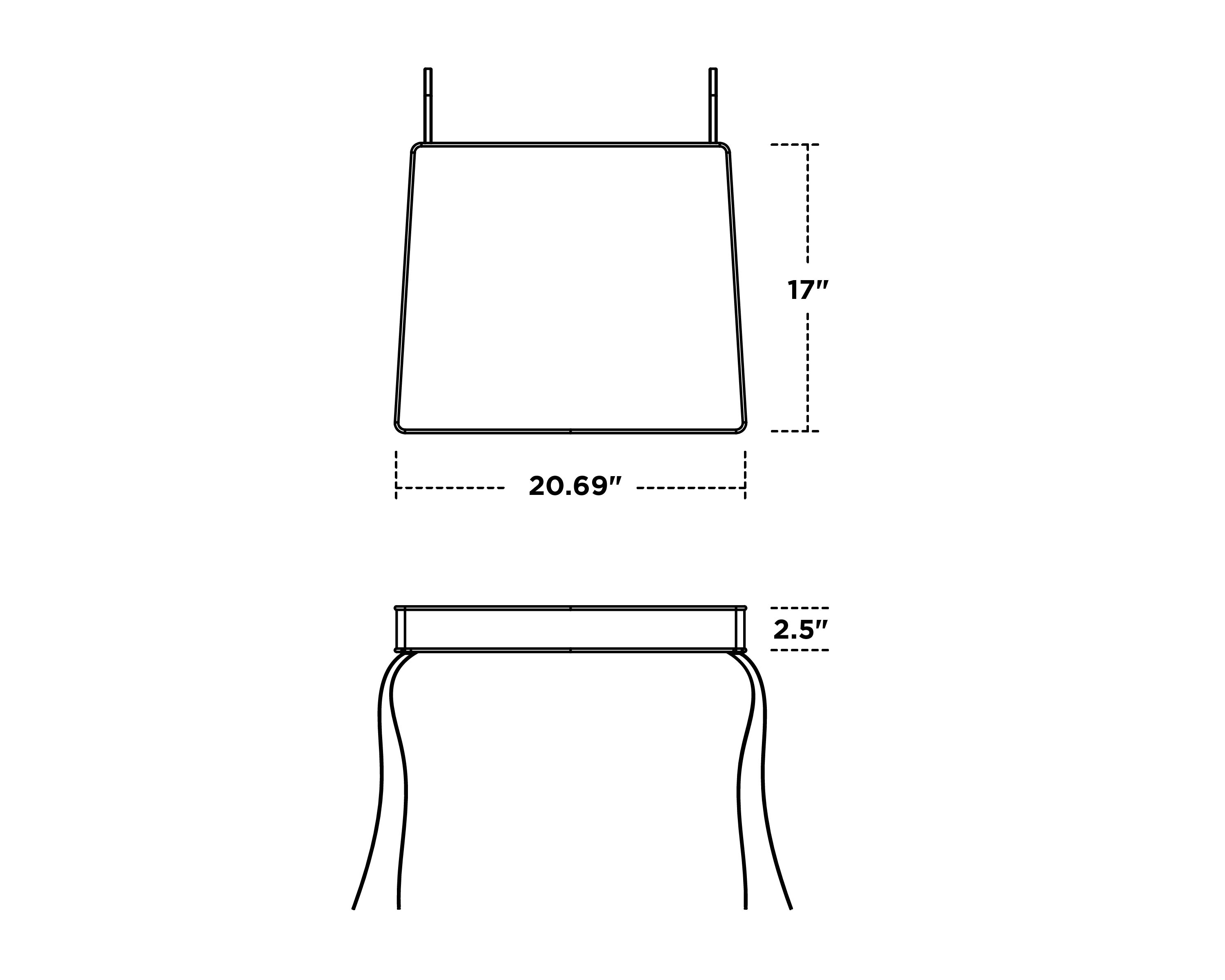 Dimensions for Chinoiserie Arm Chair Seat Cushion