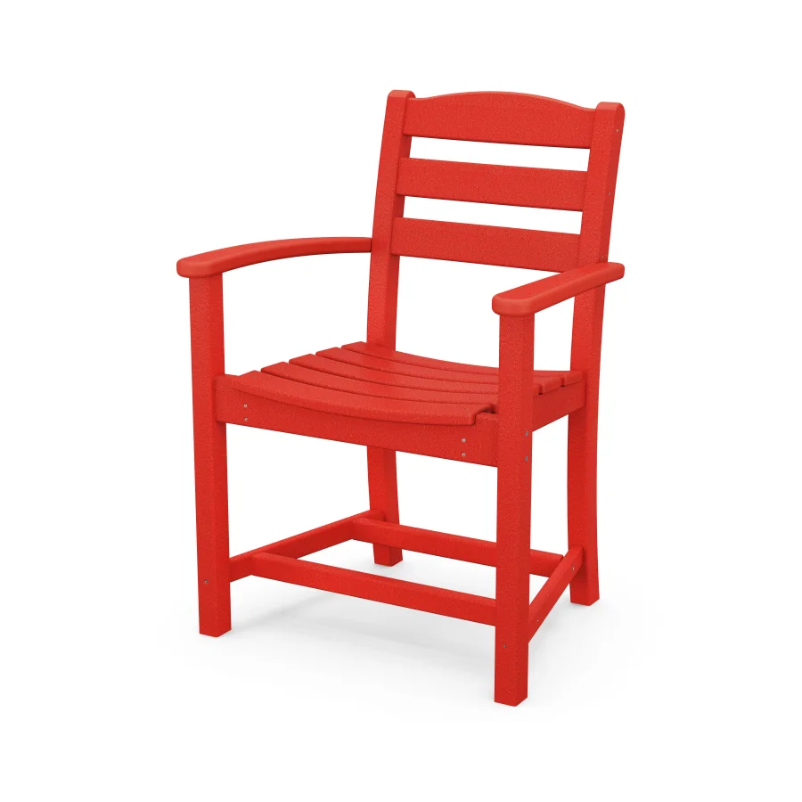 POLYWOOD La Casa Café Dining Arm Chair in Sunset Red