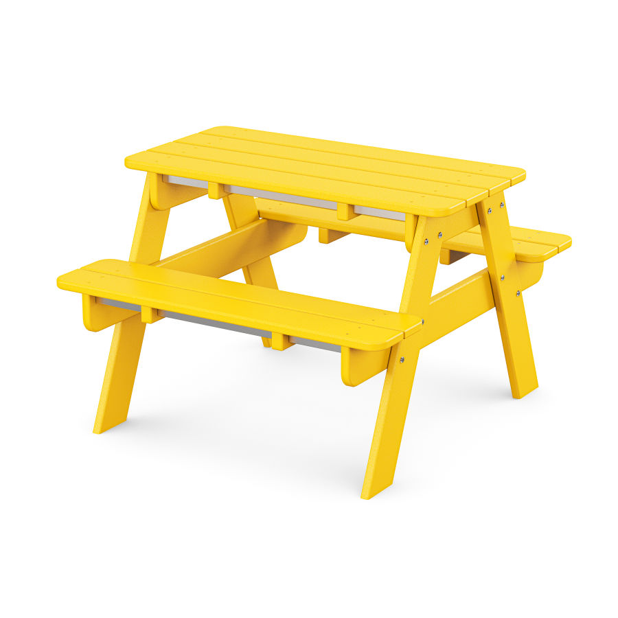 POLYWOOD Kids Outdoor Picnic Table in Lemon