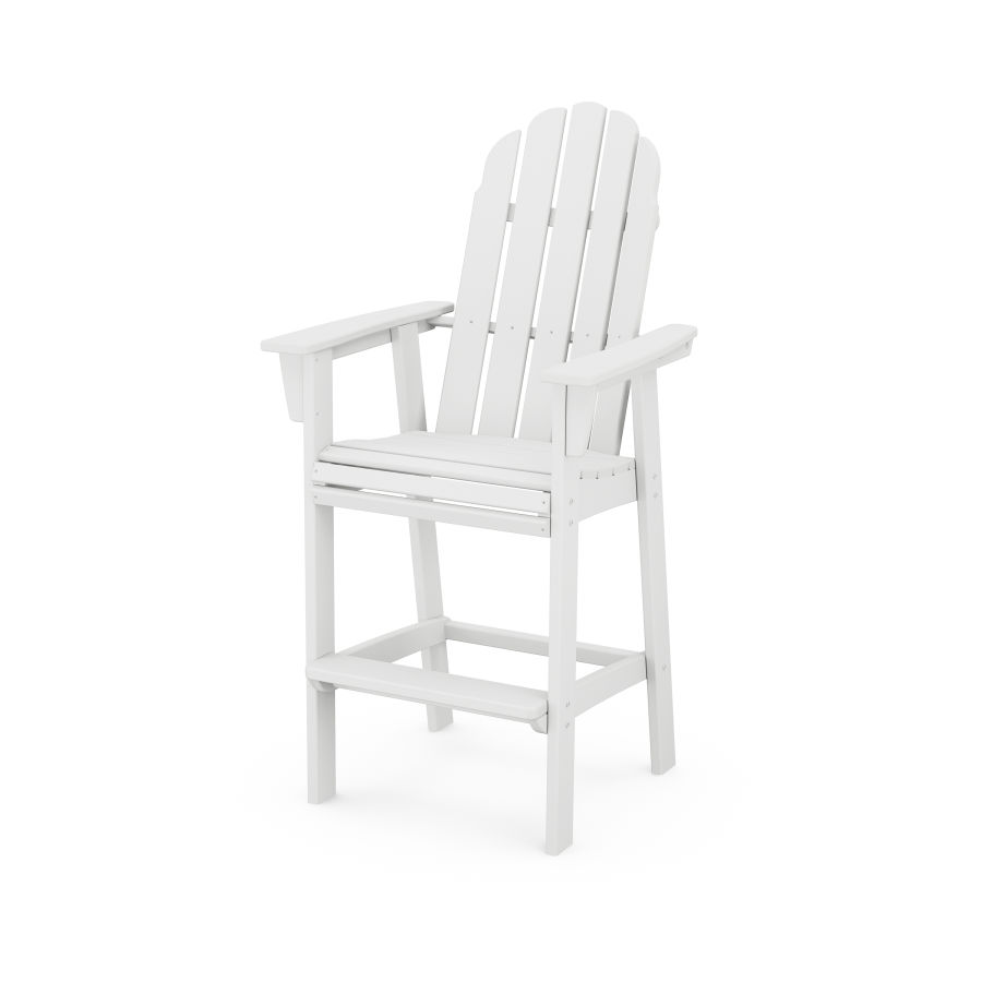 POLYWOOD Vineyard Curveback Adirondack Bar Chair in White