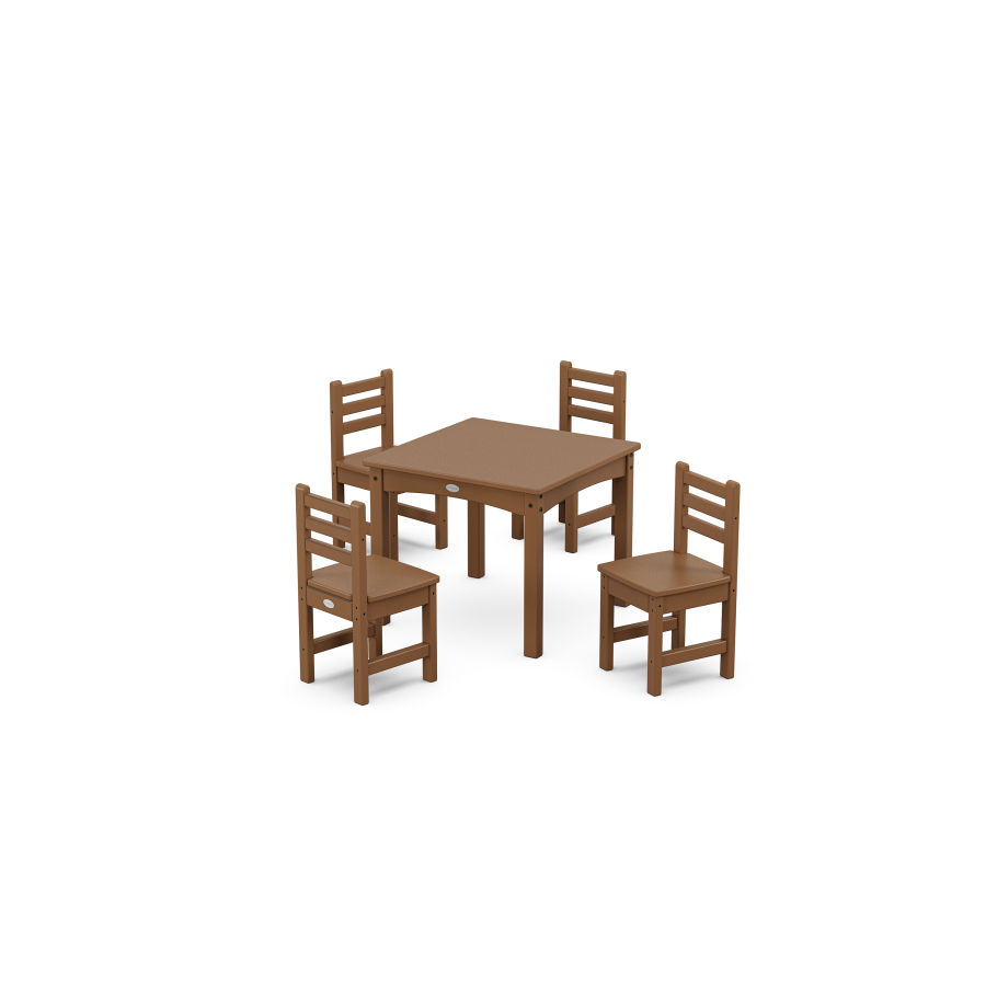 POLYWOOD Lakeside Toddler 5-Piece Dining Set in Teak