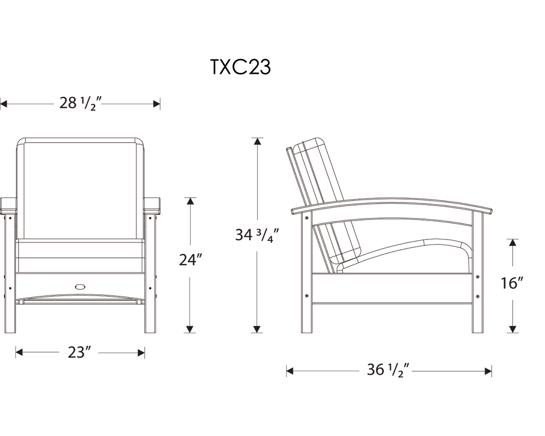 Dimensions for Rockport Club Chair
