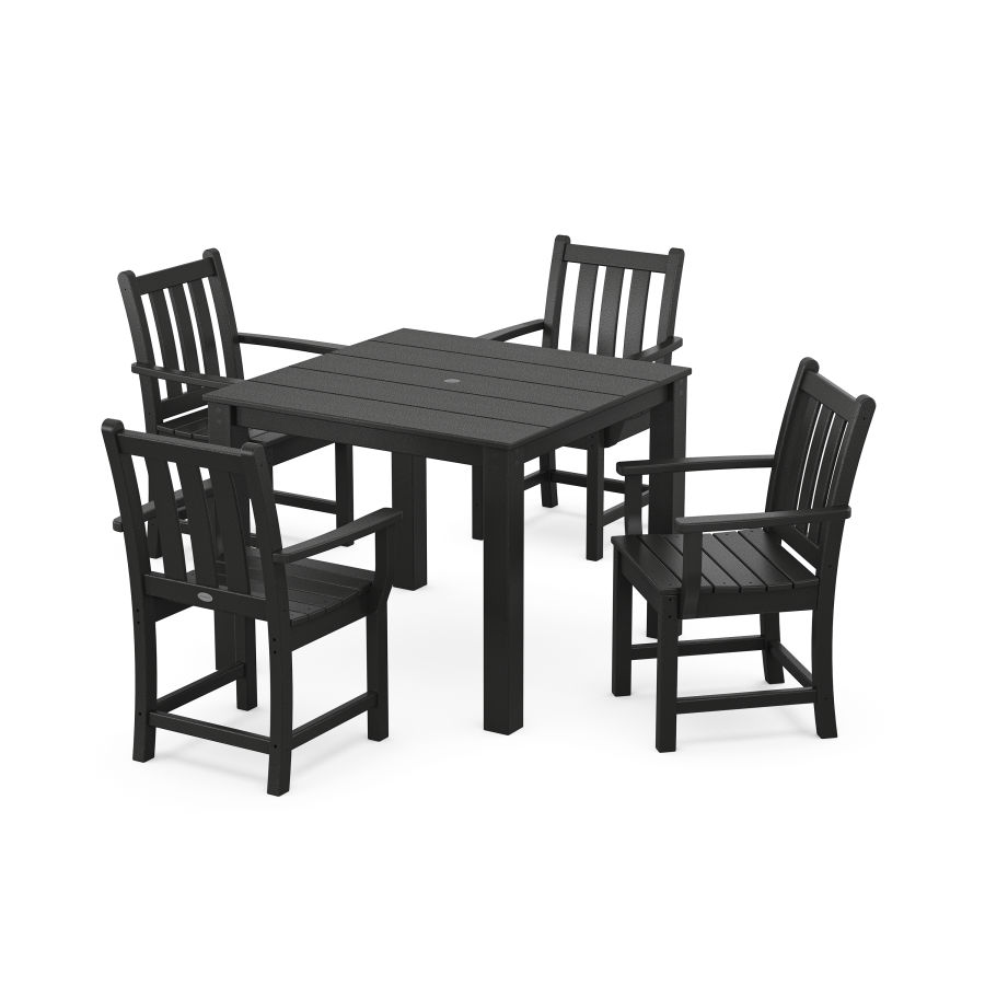 POLYWOOD Traditional Garden 5-Piece Parsons Dining Set in Black