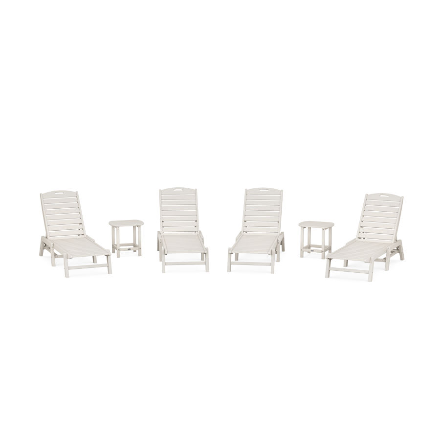 POLYWOOD Nautical Chaise 6-Piece Set in Sand