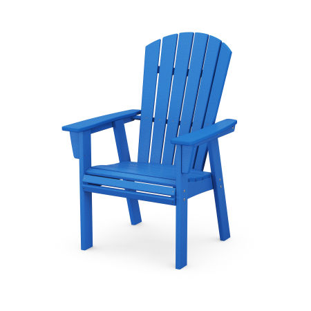 Nautical Curveback Upright Adirondack Chair in Pacific Blue
