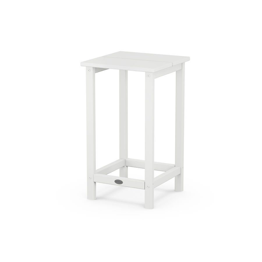 POLYWOOD Studio Square Counter Side Table in White