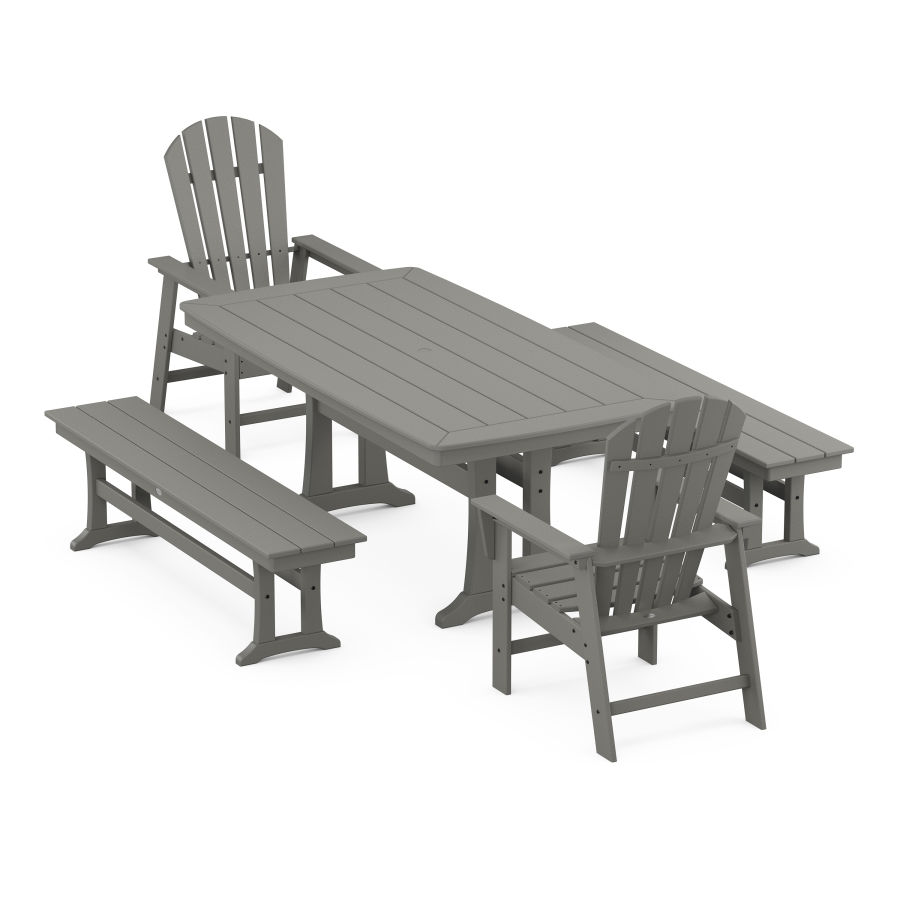 POLYWOOD South Beach 5-Piece Dining Set with Trestle Legs