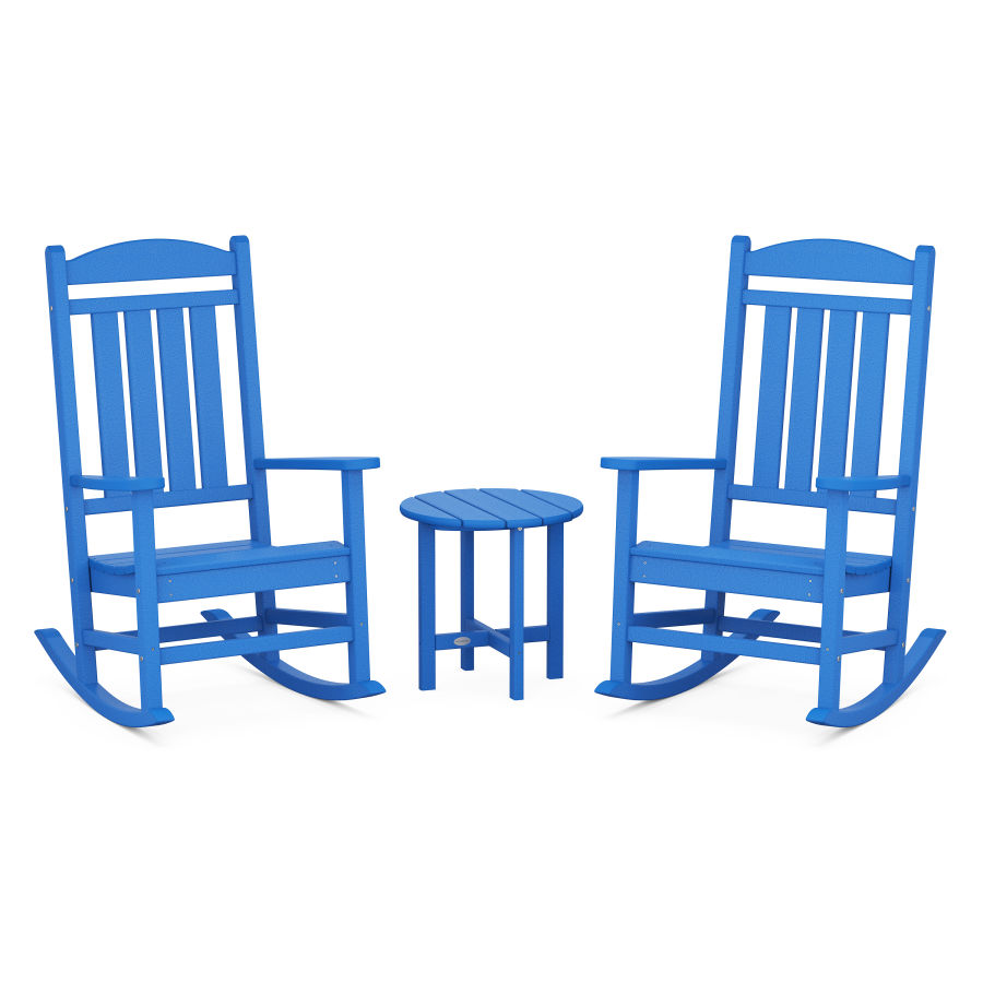 POLYWOOD Presidential 3-Piece Rocker Set in Pacific Blue