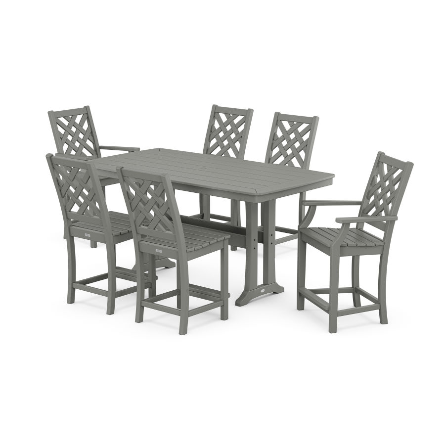 POLYWOOD Wovendale 7-Piece Counter Set with Trestle Legs