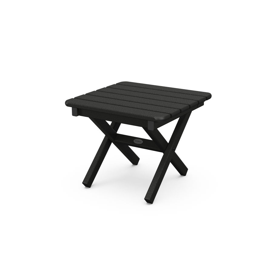 POLYWOOD Square 18" Folding Side Table in Black