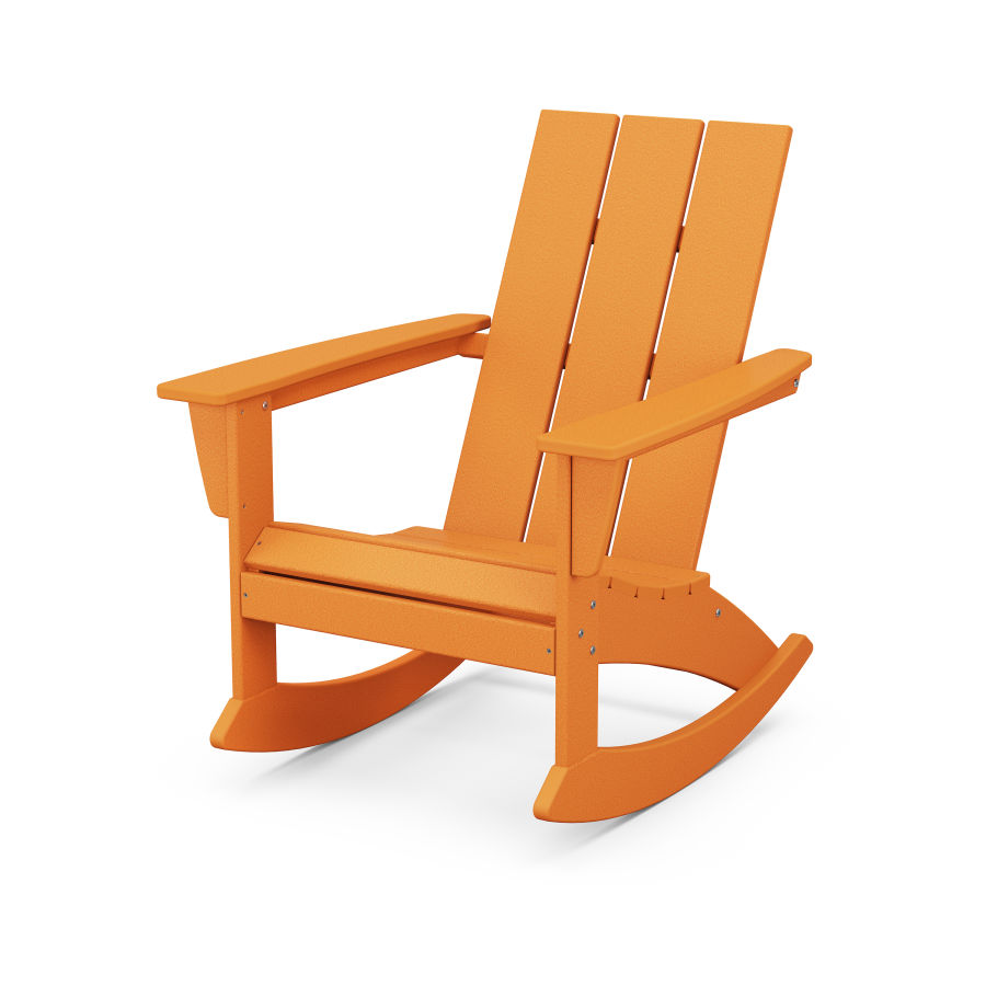POLYWOOD Modern Adirondack Rocking Chair in Tangerine