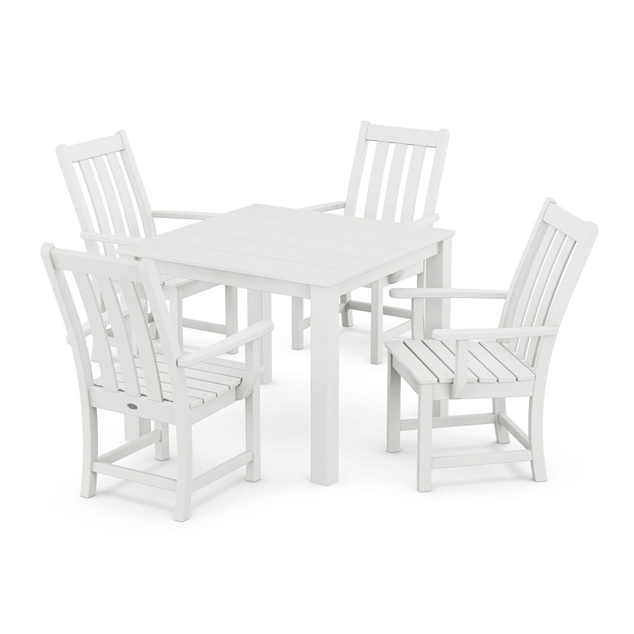 POLYWOOD Vineyard 5-Piece Parsons Dining Set in White