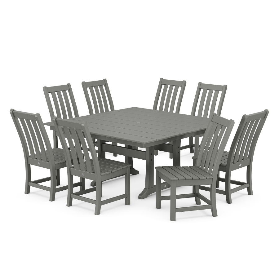 POLYWOOD Vineyard 9-Piece Farmhouse Trestle Dining Set