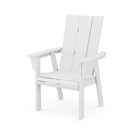 Modern Curveback Upright Adirondack Chair in White