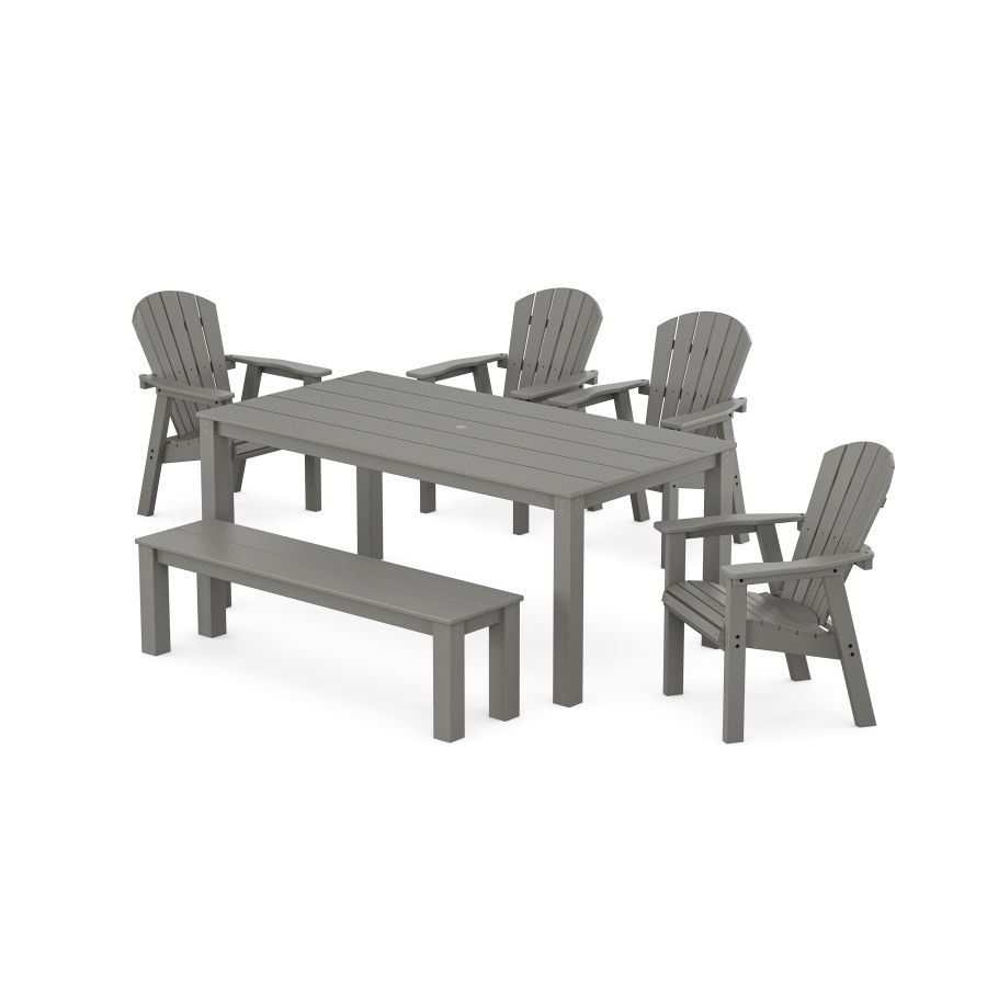 POLYWOOD Seashell 6-Piece Parsons Dining Set with Bench