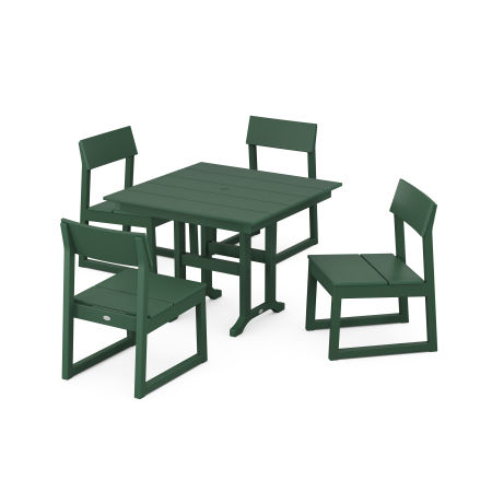 EDGE Side Chair 5-Piece Farmhouse Dining Set in Green