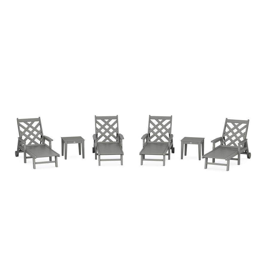 POLYWOOD Wovendale 6-Piece Chaise Set with Arms and Wheels