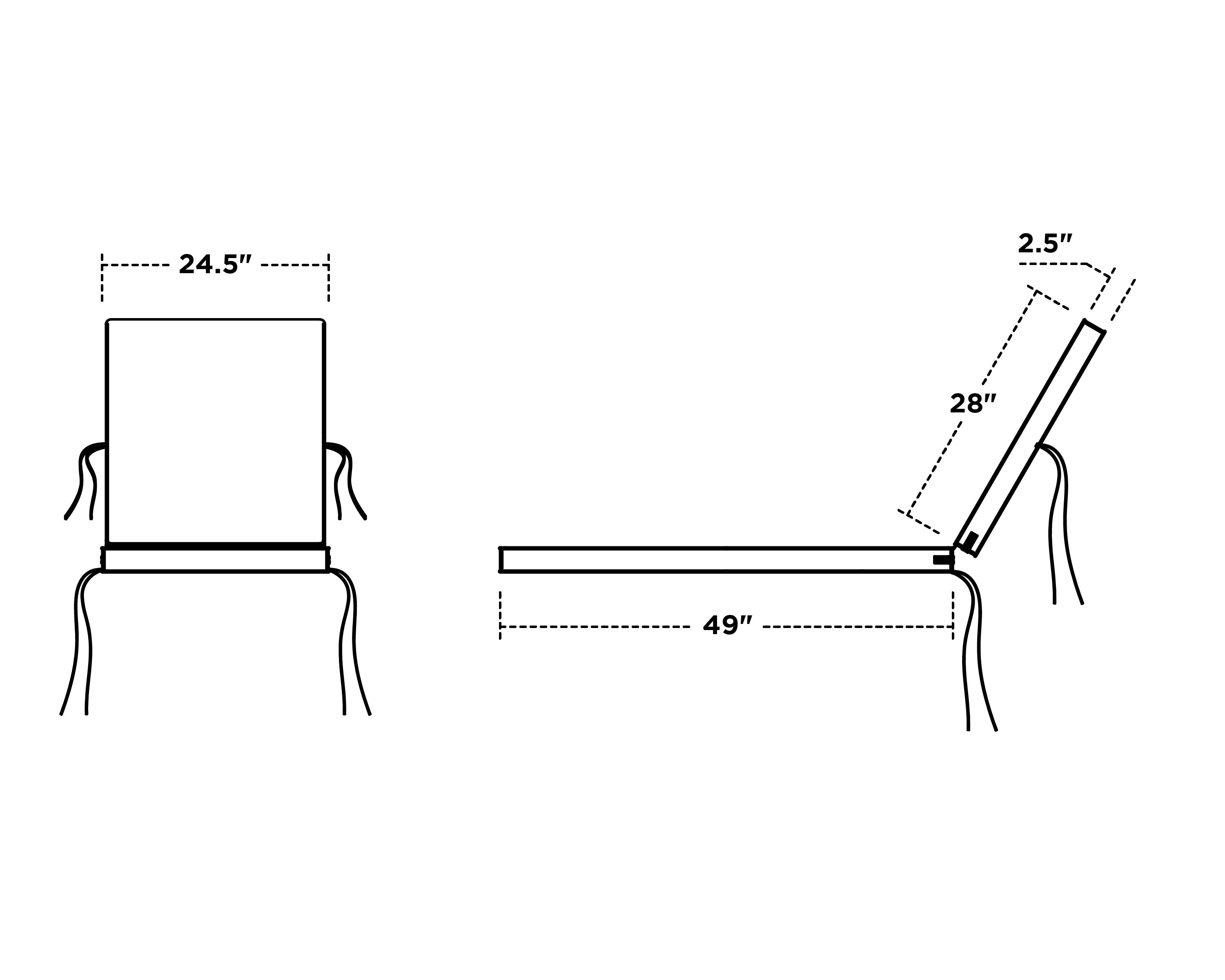 Dimensions for Acadia Chaise Cushion