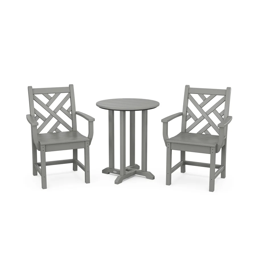 POLYWOOD Chippendale 3-Piece Round Bistro Dining Set