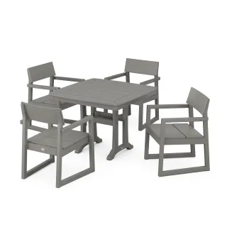 POLYWOOD EDGE 5-Piece Dining Set with Trestle Legs