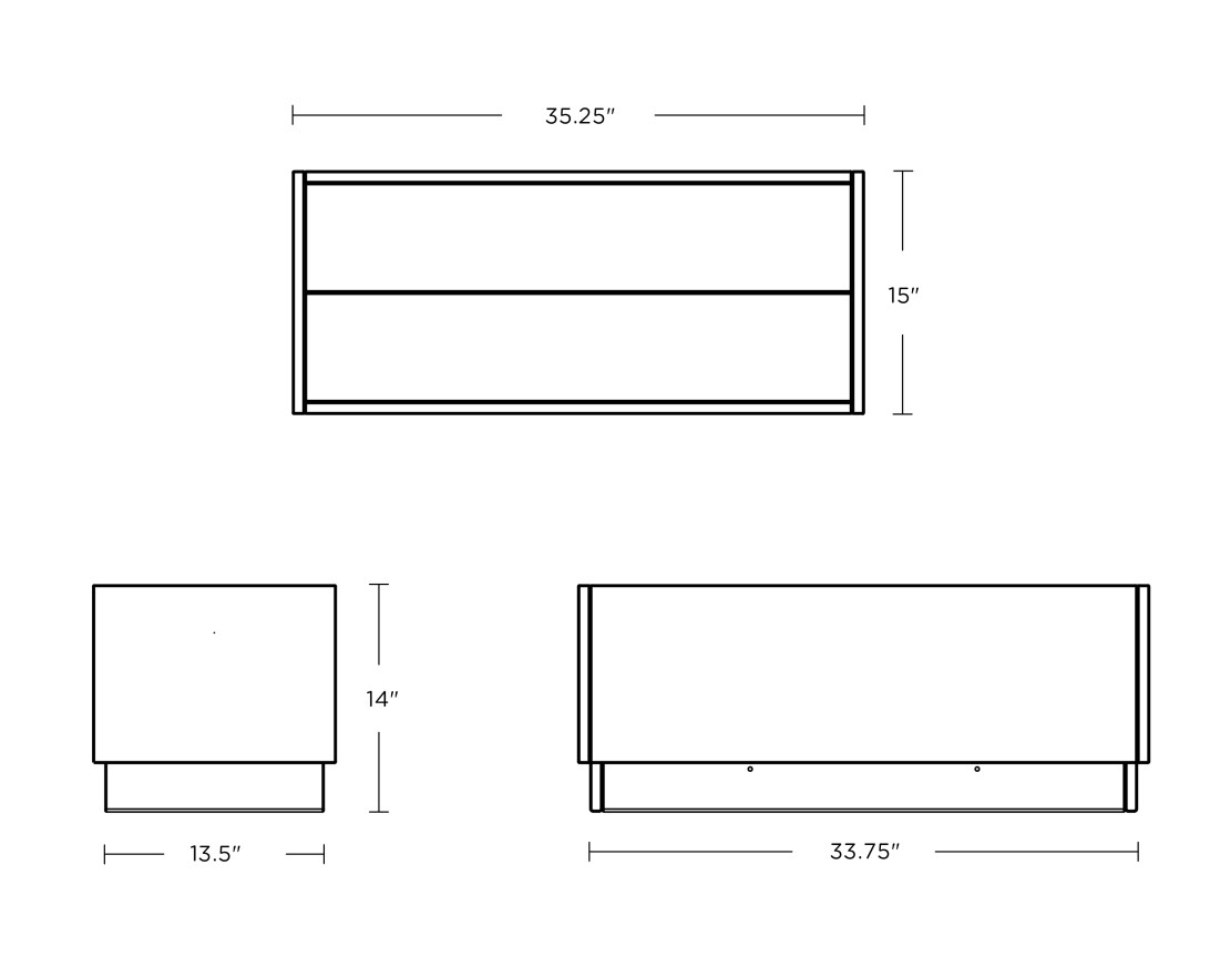 Dimensions for Elevate Modular End Table