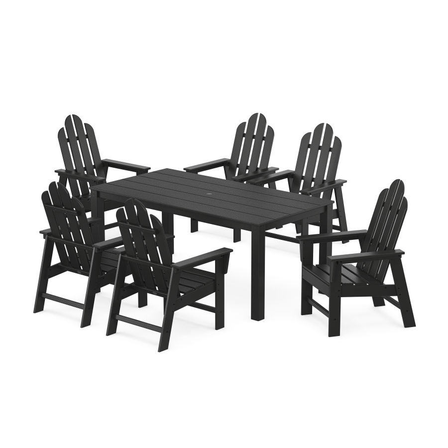 POLYWOOD Long Island 7-Piece Parsons Dining Set in Black