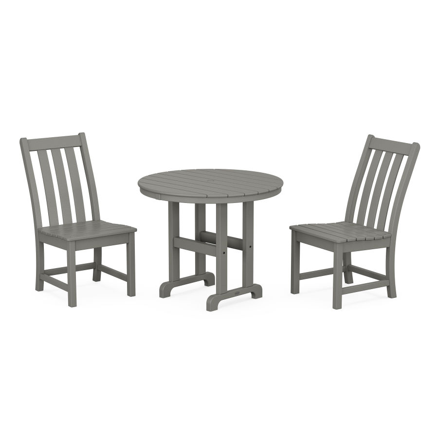 POLYWOOD Vineyard Side Chair 3-Piece Round Dining Set