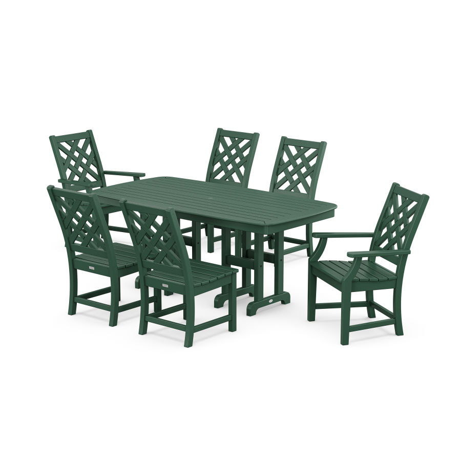 POLYWOOD Wovendale 7-Piece Dining Set in Green