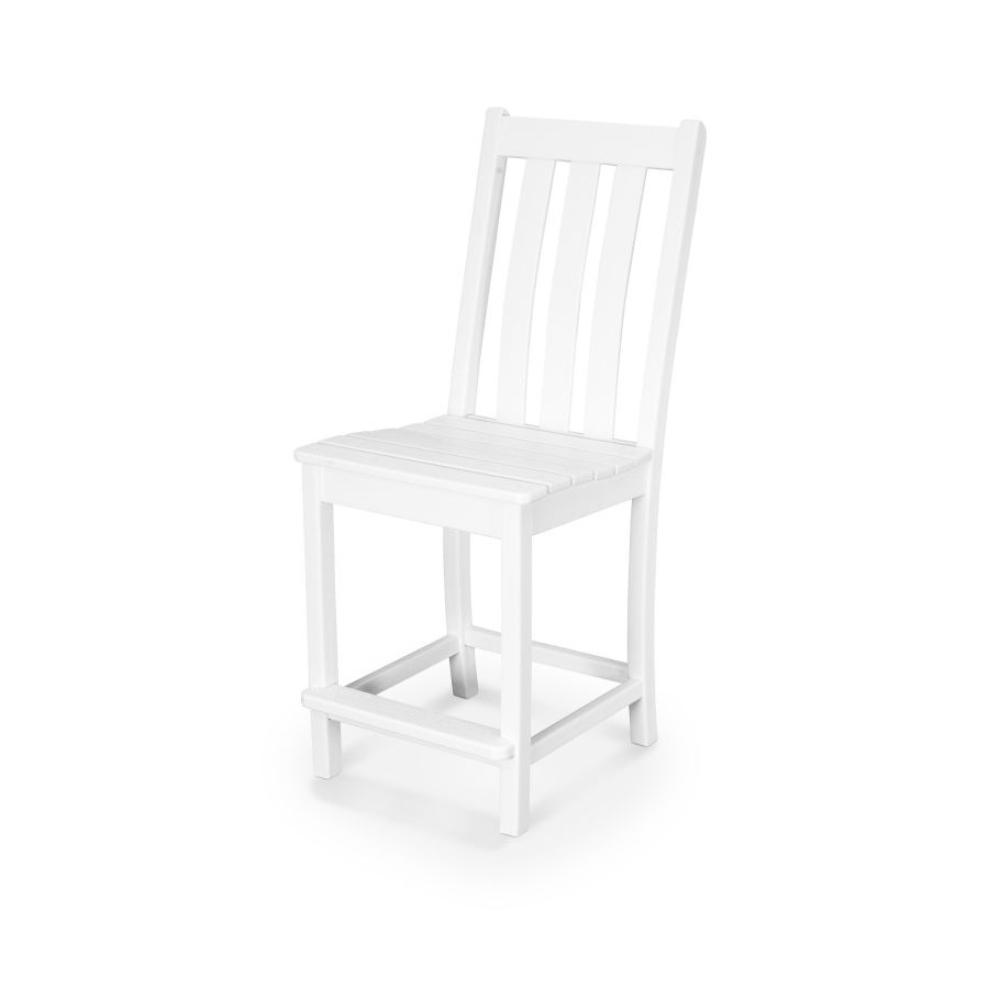 POLYWOOD Vineyard Counter Side Chair in Vintage White