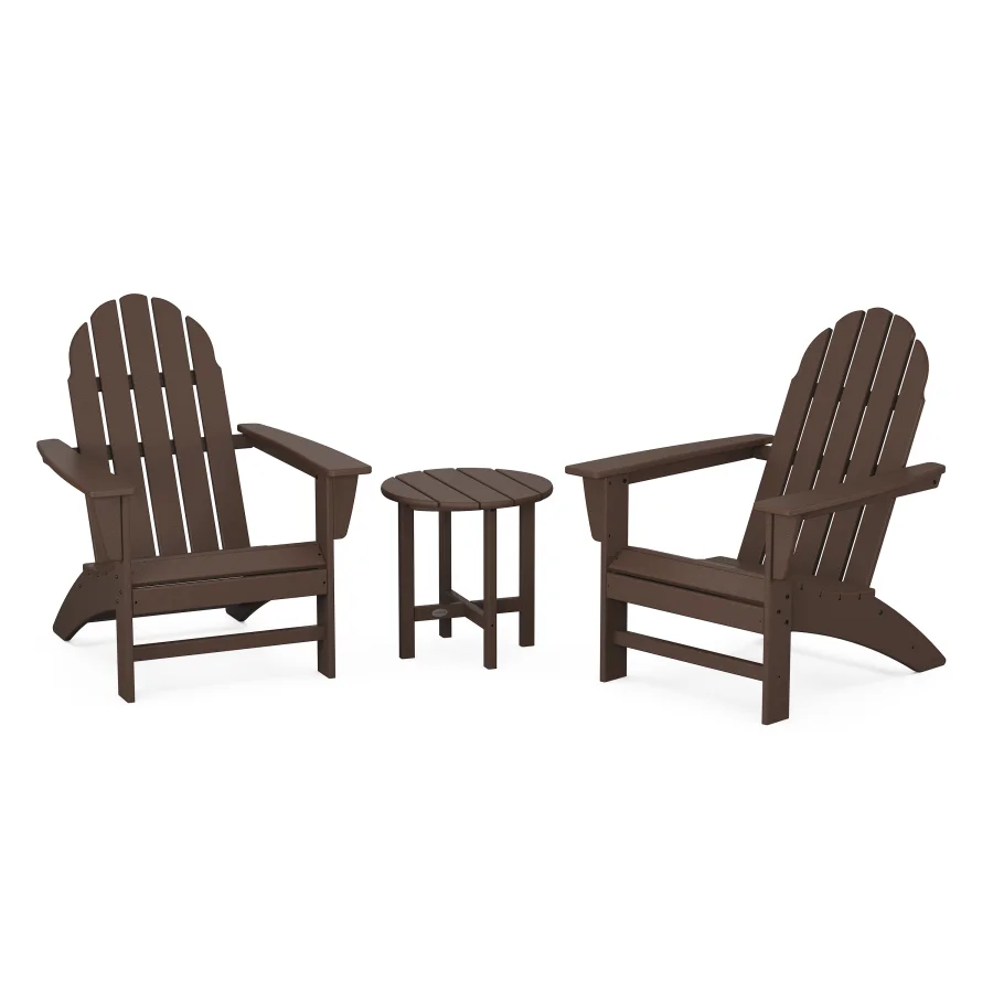 POLYWOOD Vineyard 3-Piece Adirondack Set in Mahogany