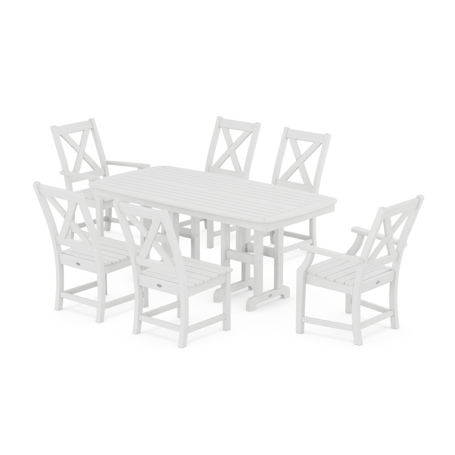 POLYWOOD Braxton 7-Piece Dining Set in White